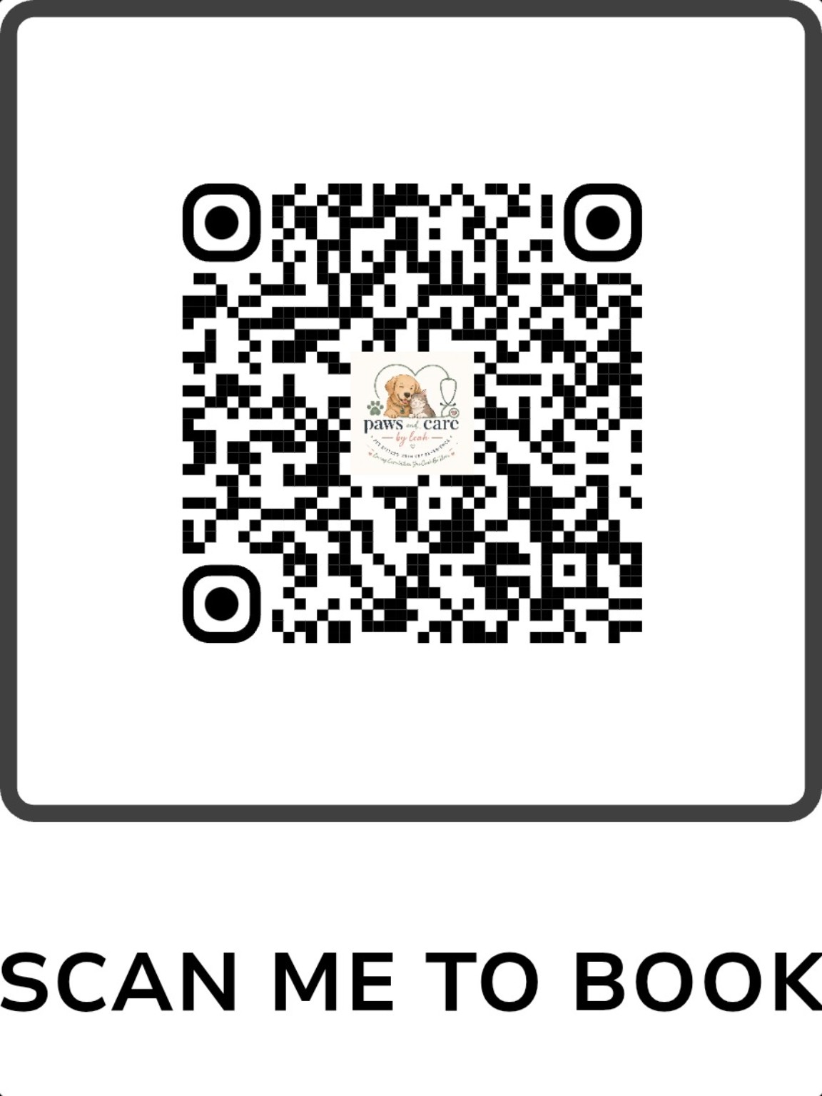 Scan to book with Paws & Care by Leah